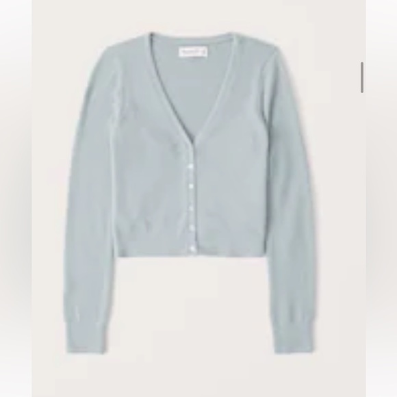 Abercrombie DreamLush Slim Short Cardigan in light blue - Picture 4 of 4